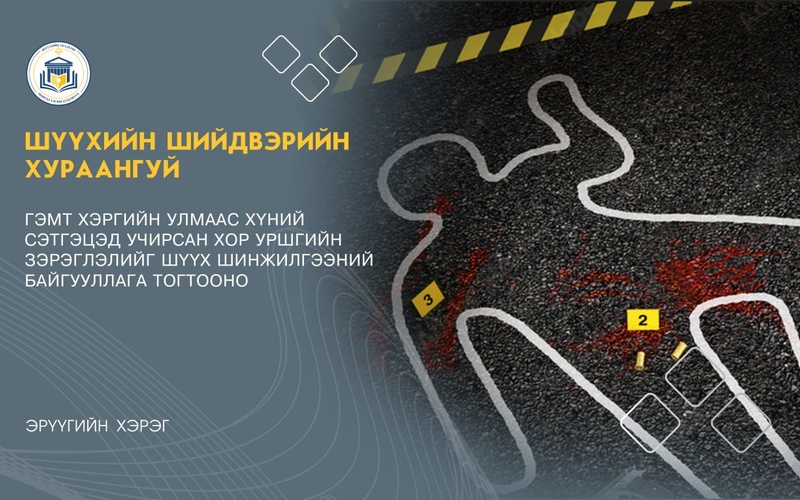 ГЭМТ ХЭРГИЙН УЛМААС ХҮНИЙ СЭТГЭЦЭД УЧИРСАН ХОР УРШГИЙН ЗЭРЭГЛЭЛИЙГ ШҮҮХ ШИНЖИЛГЭЭНИЙ БАЙГУУЛЛАГА ТОГТООНО